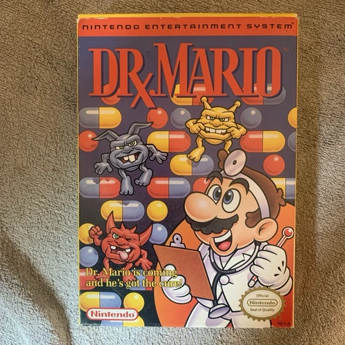 Dr. Mario Nintendo NES 1990 Cartridge and Box Yes Manual