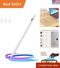 White iPad Stylus Pen - 13 Min Fast Charge, Tilt Sensitivity  Palm Rejection