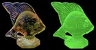 Fenton Topaz Vaseline Uranium Glass Fish Figurine, Sunfish, Great Glow
