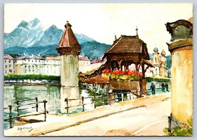 Postcard Art Painting Luzerne by Marc 57L