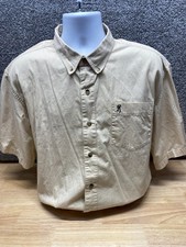 Browning Men  s XL Beige Button Down Short Sleeve Shirt Pocket Outdoors