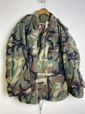 US Military BDU Jacket M65 Cold Weather Woodland Camo Field Coat Large