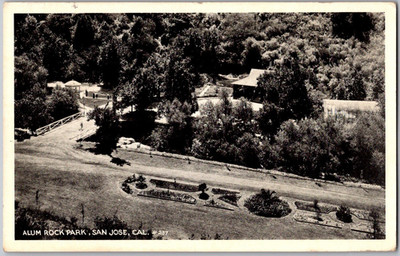1922 Antique Postcard San Jose California CA Alum Rock Park Aerial View RPPC