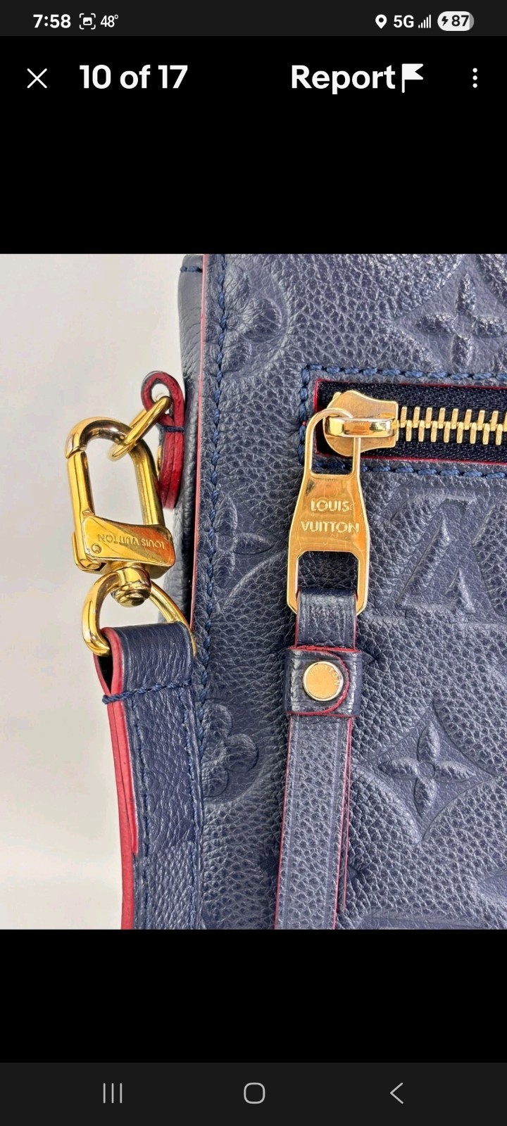 Auth Louis Vuitton Pochette Metis 2 Way Red Blue Monogram Empreinte Shoulder Bag image 5