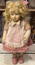 Sweet Vintage Italian Felt Lenci Series 111 Blonde Girl Doll 13 1/2 Pink Dress