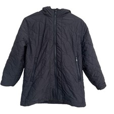 Zara Girls Full Zip Quilted Jacket Size 9/10 Navy Blue Hooded