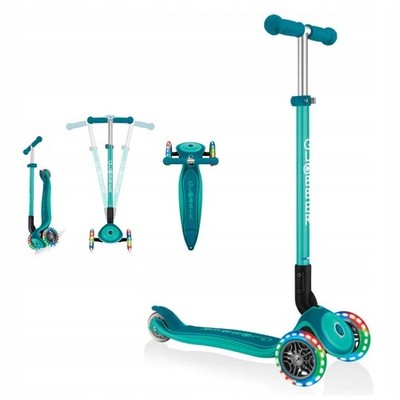 Primo Foldable Plus Lights 3-wheel LED Scooter Emerald