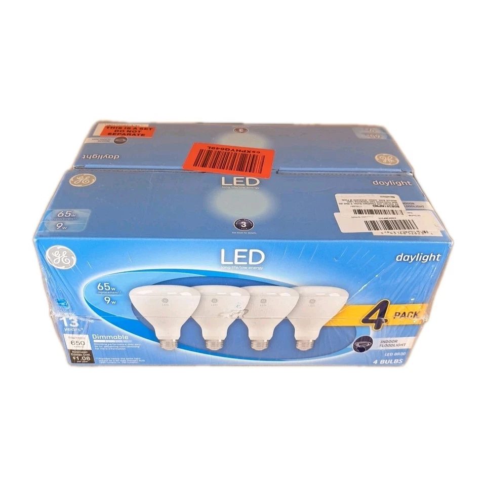 GE Flood Light Bulbs BR30 65W replacement 9w Daylight 8 Pack Dimmable 650 Lumen - Image 2 of 4