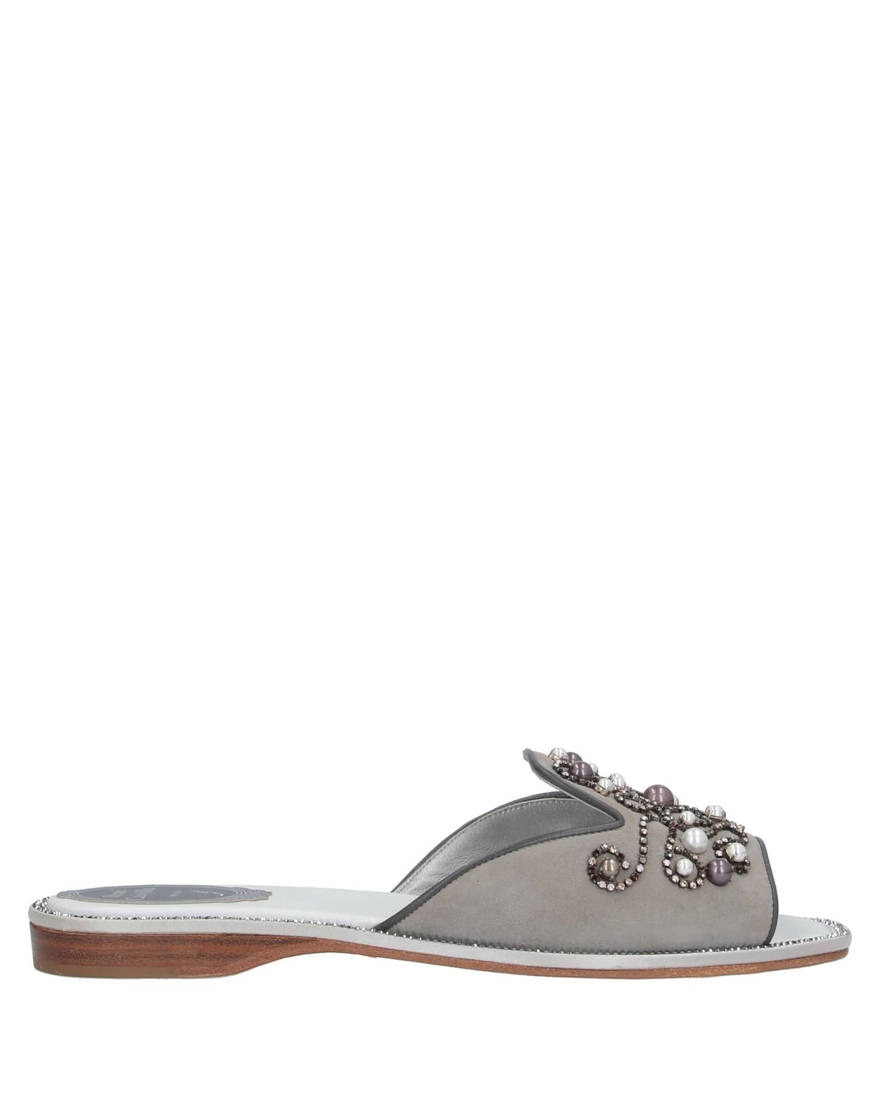 Rene Caovilla - Women - Soft Leather Sandals - Light grey 197590₽