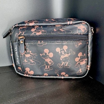 Petunia Pickle Bottom Mickey Mouse Belt Bag Black w Rose Gold Purse Disney NEW!
