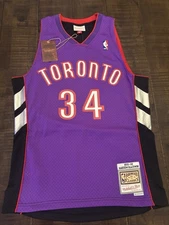 New Hakeem Olajuwon Mitchell & Ness M Jersey Size Medium New Purple & Black NWT