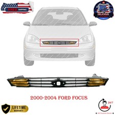 New Front Grille With Signal Light Paintable Plastic For 2000-2004 Ford Focus