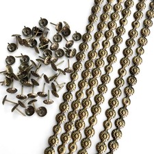 10 Meters Brass Flower Upholstery Tacks Strips 11mm Decorative Nailhead Trims