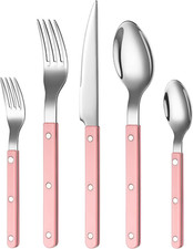 Cutlery Set of 20 Pieces, 18/8 Stainless Steel Flatware, Modern Silverware for H
