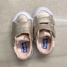 Keds Baby Sneakers Gold White Synthetic Hook  Loop Memory Foam US 4.5M EU 20.5