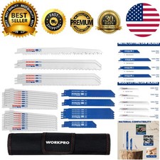 Professional 32-Piece Reciprocating Saw Blade Kit with Organizer Pouch Included