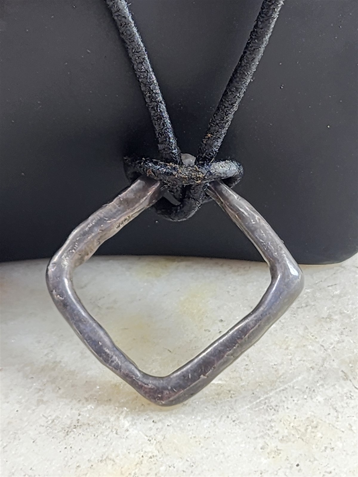 Vintage Solid Sterling Silver Future Handmade Squ… - image 1