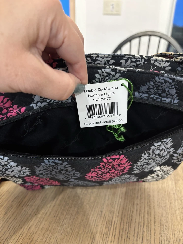 Bolsa de correo Vera Bradley doble cremallera Northern Lights # 1572-62 Foto 4 de 4