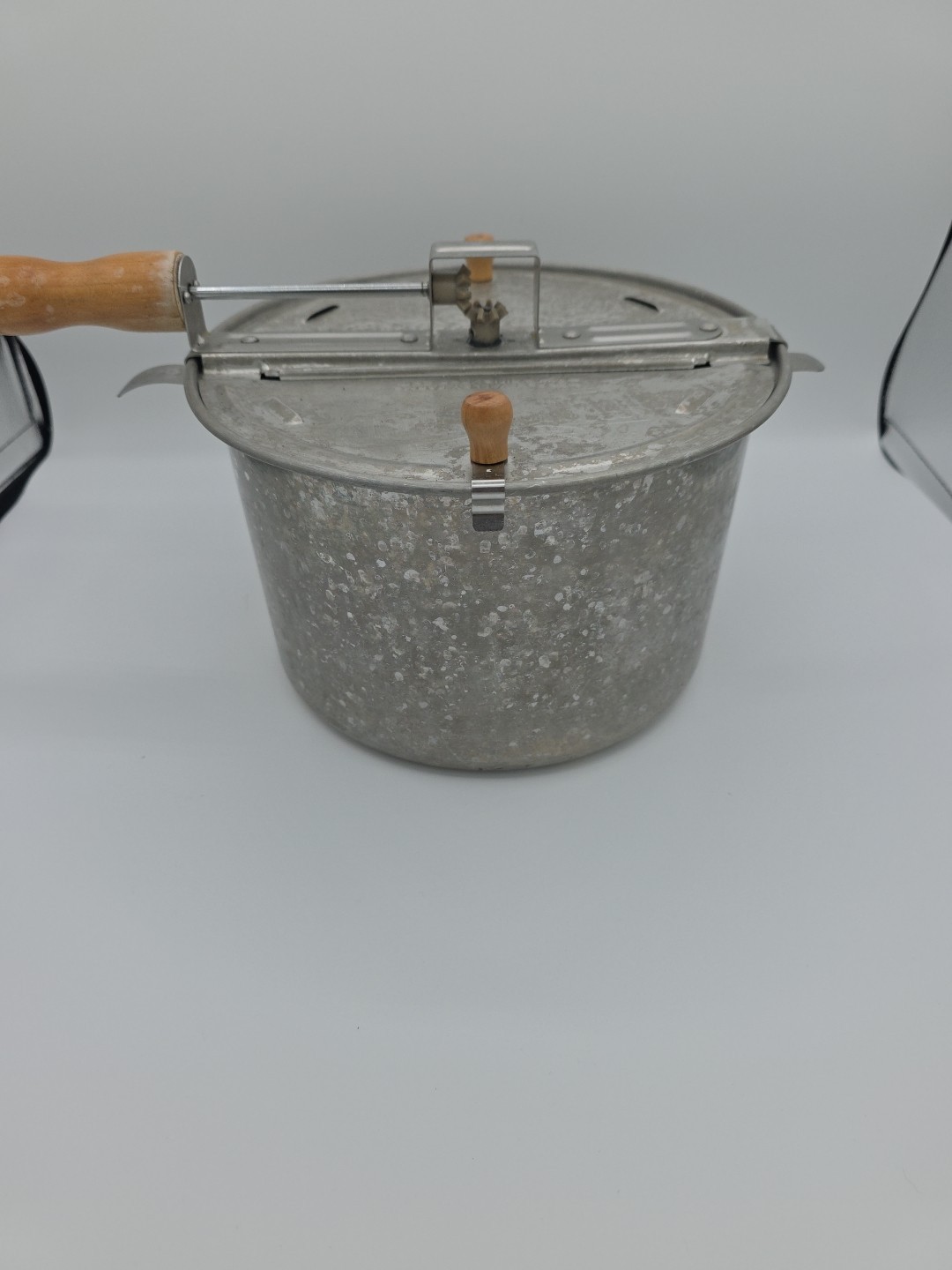 Original Wabash Whirley Pop Popcorn Popper Hand Crank Campfire Stove LOOK!