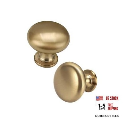 Solid Brass Cabinet Knobs Pack, Brushed Gold Drawer Knobs, Antique 15 Warm Gold