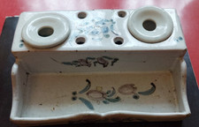 Rarität: Schreibzeug, Septfontaines, Luxemburg, 1820, Zinnglasur, Klassizismus