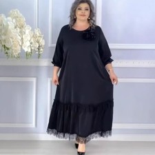 New-style Plus-size Womens Solid-color Dress