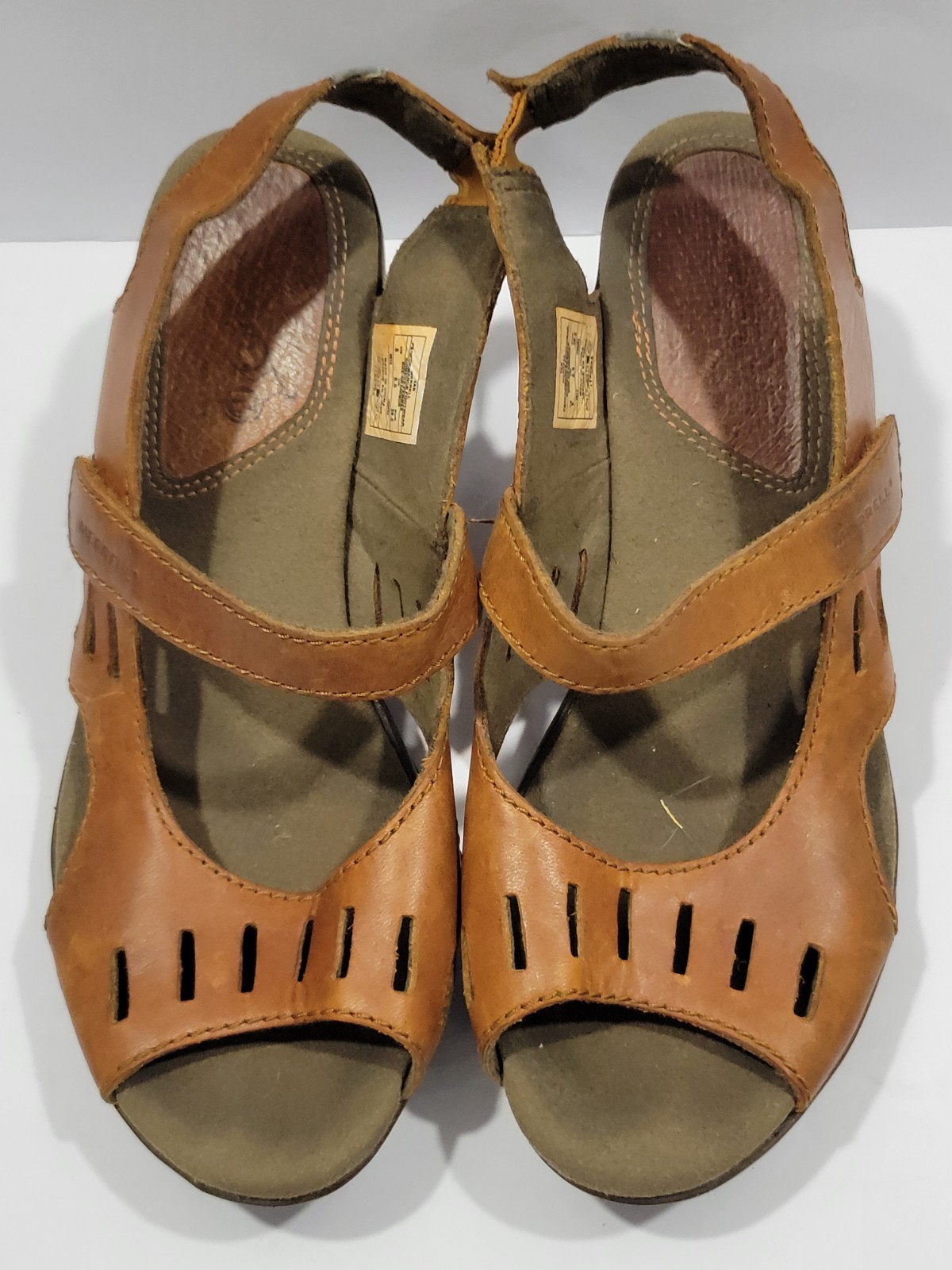 Sandali Merrell Evera usati Chase Tan donna 8 38 5 pelle marrone slingback