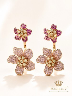 EYE CANDY LA The LUX Collection 18K Gold Plated Pink Rose CZ Crystal Earring $92