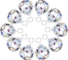Crystalsuncatcher 10Pcs Crystal Glass Ball Chandelier Prisms Pendants Parts Rain