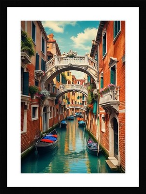 Lebendige Kanäle Venedig Gerahmtes Wandbild Poster Leinwanddruck Bild