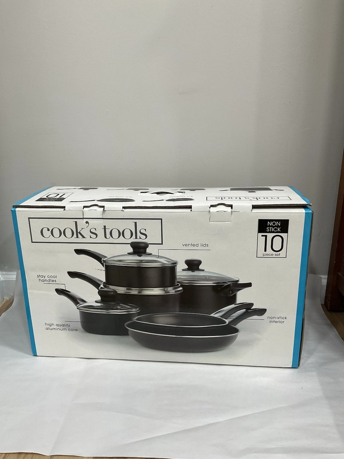Cooks Tools Non-Stick 10- Piece Cookware Set New in Box