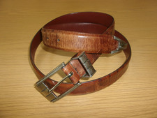 Johnston & Murphy Genuine Italian Leather Belt Brown Mens 42 ~Made In USA~