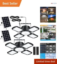 Solar Shed Light Outdoor Indoor 176 LED Motion Sensor 5 Modes Remote