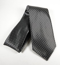 Vintage STAFFORD ESSENTIALS Geometric Necktie - Black and Silver
