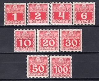 Alt Österreich 1908 Portosatz 34 44x Kreide komplett postfrisch Ank. 460.