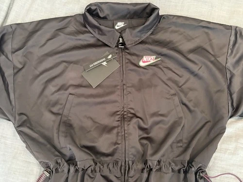 Nike Icon Clash Black Satin Jacket Womens XS Harajuku Sukeban Rebel Streetwear image 12