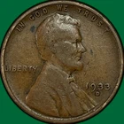 1933-D Lincoln Wheat Cent Fine F Coin #34970