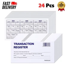 24 PCS Check Registers for Personal Checkbook, Easy to Read Checkbook Register