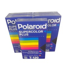 Polaroid Supercolor Plus T-120 Blank VHS Tapes Lot 5 Sealed Retro Vintage Y2K