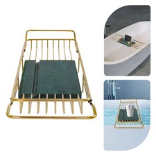 Bathtub Tray 68-90cm Expandable Bathtub Tray Gold Bathtub Tray with Marble Board