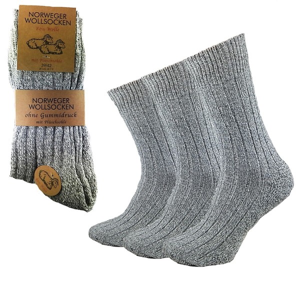 Garcia Pescara 6 Paar Norweger Socken Grau GrößE 43-46 Wintersocken Thermo Kalt-image