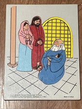 VTG Sunday School Shining Star Wooden Biblical Puzzle Simeon Thanks God Pre-K
