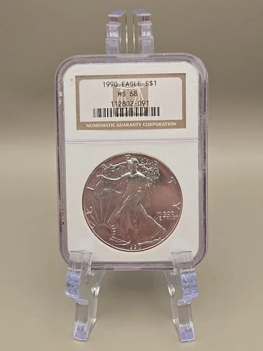1990 $1 American Silver Eagle MS68 NGC
