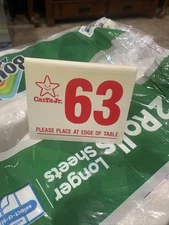 Original Carl's Jr Table Tent Sign 63