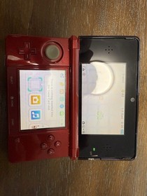 Nintendo 3DS Red Handheld Console CTR-001 (USA) w/ OEM Charger Tested Working