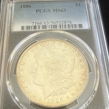 1886 Morgan Silver Dollar PCGS MS63 (Toned) 7166.63/56532876 Beautiful Coin🔥