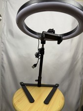 LED Ring Light w/ Tripod Stand Phone Holder, USB Powered, Black