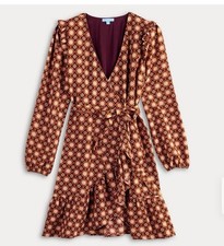 NWT DRAPER JAMES Women Dress RSVP Ruffle Wrap XSmall 0-2 Flowers MIDI