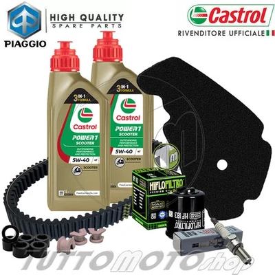CASTROL - HIFLO - PIAGGIO - BANDO Tagliando PIAGGIO Beverly 300 2017 2018 2019 / Olio Castrol 5W40 + Kit Completo