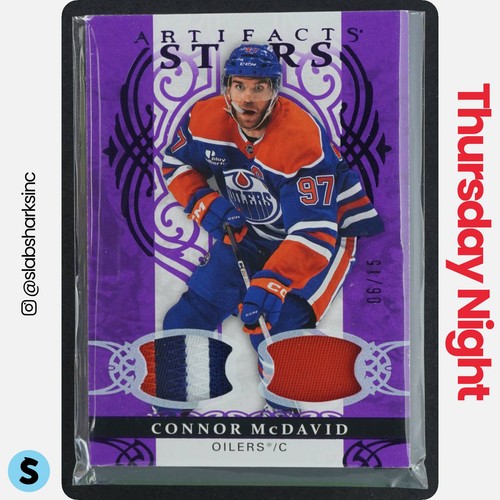 2026 UPPER DECK ARTIFACTS #119 CONNOR MCDAVID MATERIAL PURPLE STARS PATCH /15